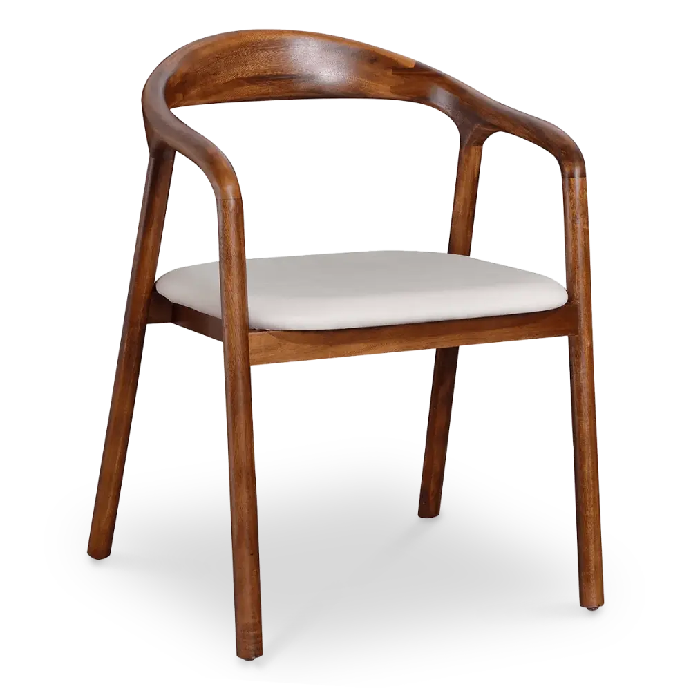 Artson Eetkamerstoel | Notenhout | Wit PU Leer Artson Eetkamerstoel | Notenhout | Wit PU Leer