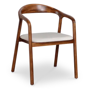 Artson Eetkamerstoel | Notenhout | Wit PU Leer