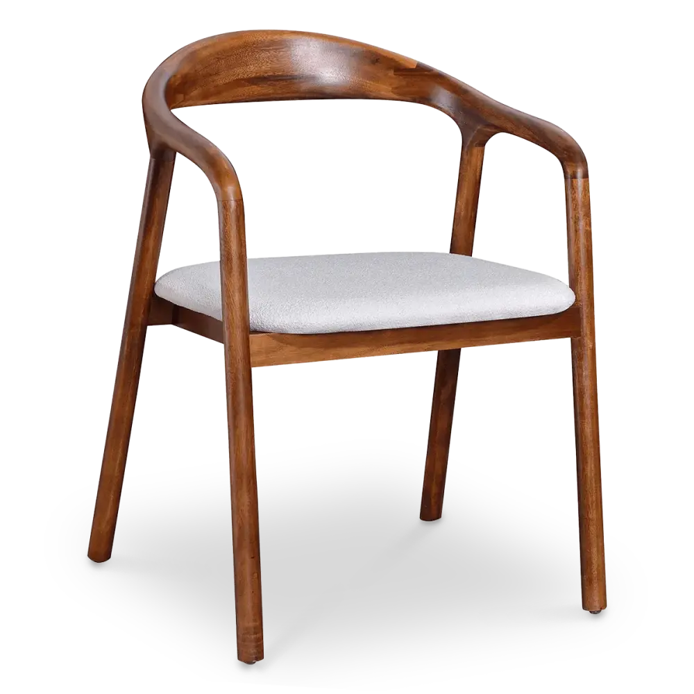 Artson Eetkamerstoel | Notenhout | Wit Boucle Artson Eetkamerstoel | Notenhout | Wit Boucle