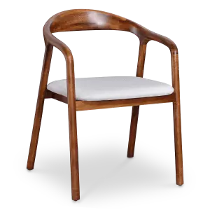 Artson Eetkamerstoel | Notenhout | Wit Boucle