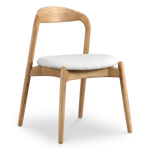 Bow Stoel Essen Hout | Wit Boucle