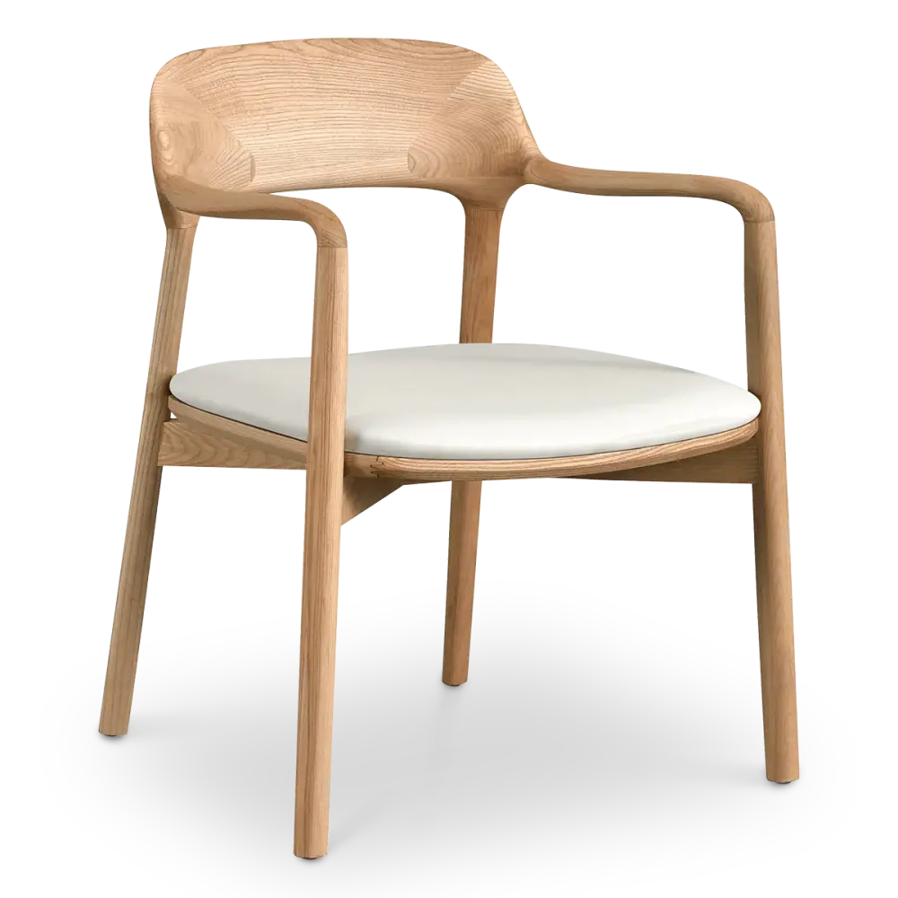 Kennedy Eetkamerstoel | Naturel Essen | Offwhite Zitting