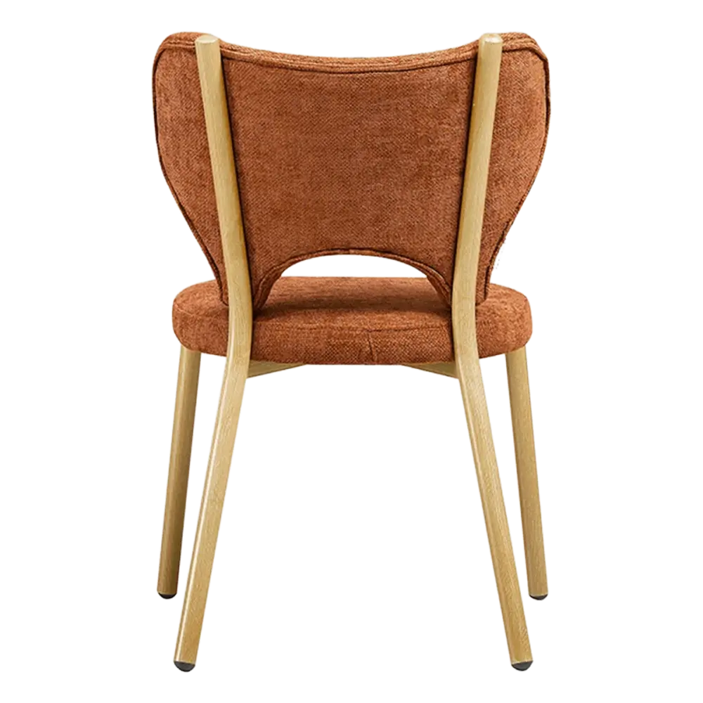 Japandi Eetkamerstoel Cho | Terracotta Chenille | Eiken