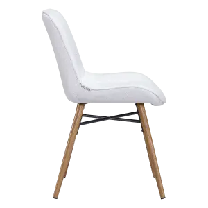 Eetkamerstoel Ferd | Wit Boucle | Eiken Onderstel