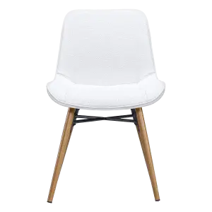 Eetkamerstoel Ferd | Wit Boucle | Eiken Onderstel