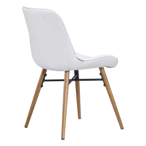 Eetkamerstoel Ferd | Wit Boucle | Eiken Onderstel