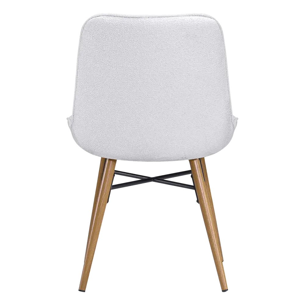 Eetkamerstoel Ferd | Wit Boucle | Eiken Onderstel