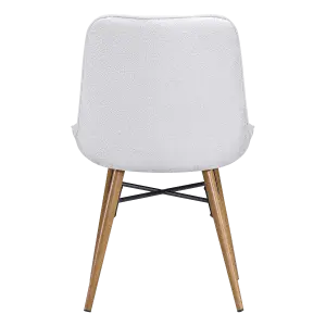 Eetkamerstoel Ferd | Wit Boucle | Eiken Onderstel