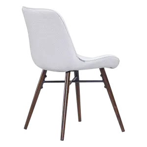 Eetkamerstoel Ferd | Wit Boucle | Walnoot Onderstel
