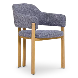 Japandi Eetkamerstoel Isamu | Blauw OTE | Eiken Onderstel