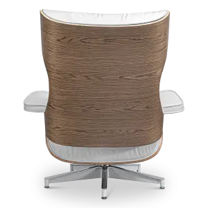 Cavel Lounge Chair Wit Leer | Walnoot Schalen