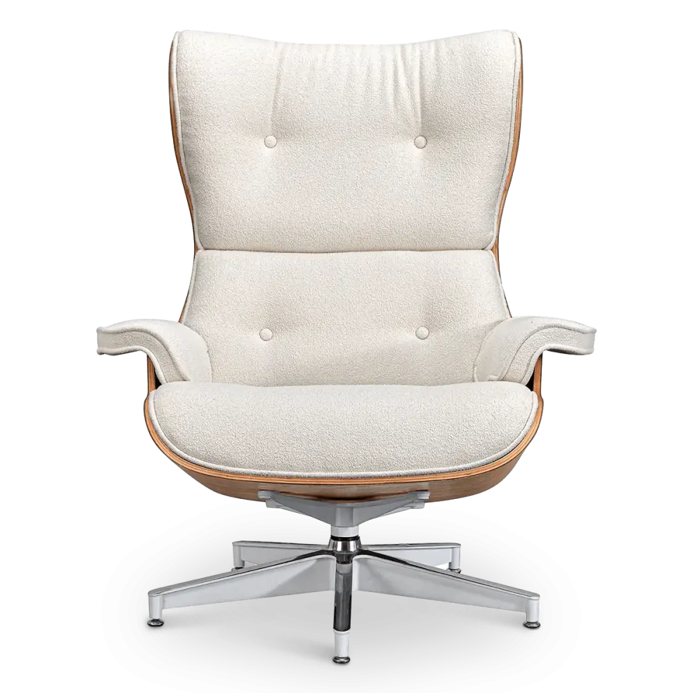 Cavel Lounge Chair Wit Boucle | Essen Schalen