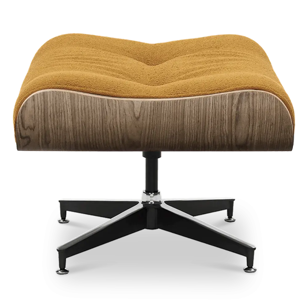Cavel Lounge Chair Ottoman / Hocker Bruin Bouclé | Walnoot Schaal