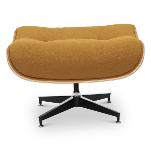 Cavel Lounge Chair Ottoman / Hocker Bruin Bouclé | Walnoot Schaal