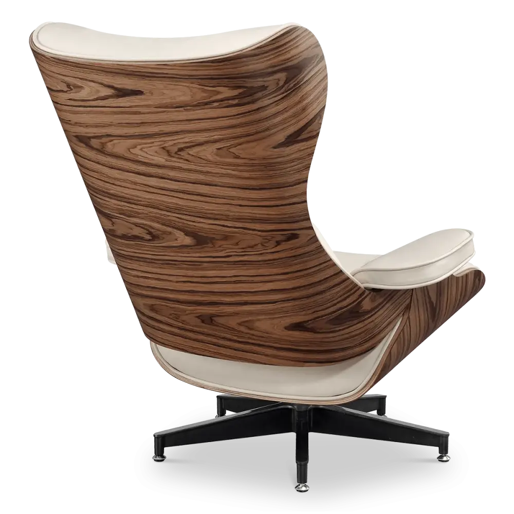 Cavel Lounge Chair Offwhite Leer | Naturel Palissander Schalen