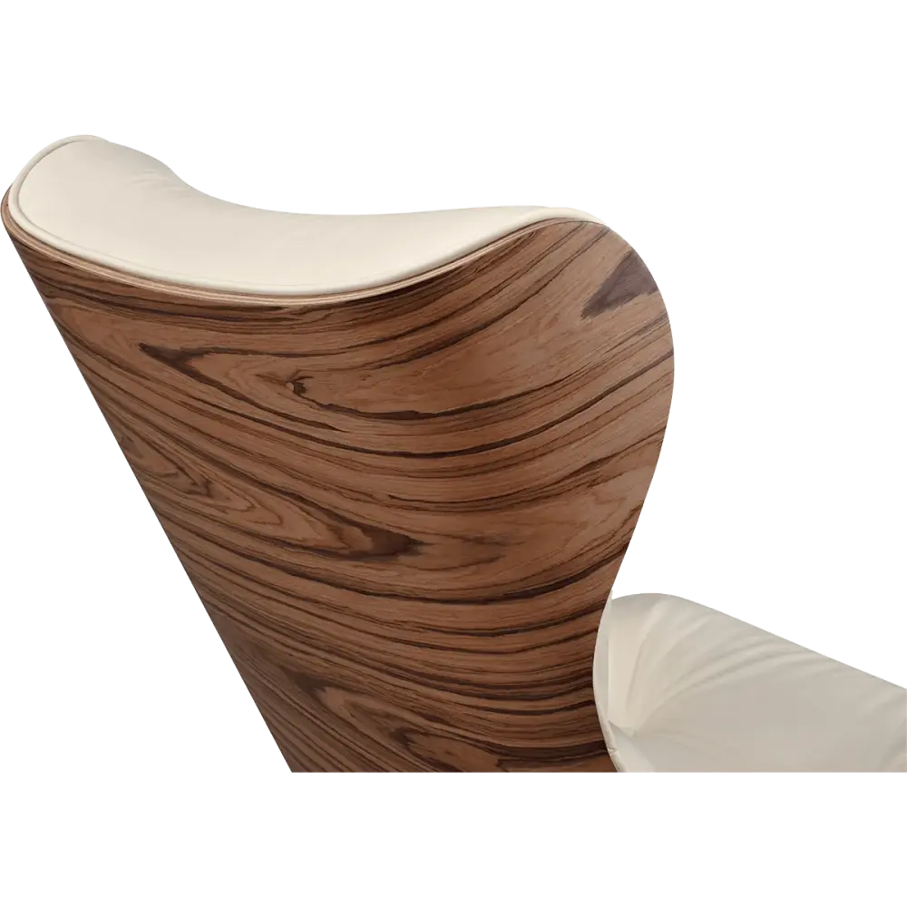Cavel Lounge Chair Offwhite Leer | Naturel Palissander Schalen