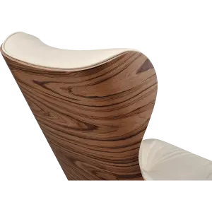 Cavel Lounge Chair Offwhite Leer | Naturel Palissander Schalen