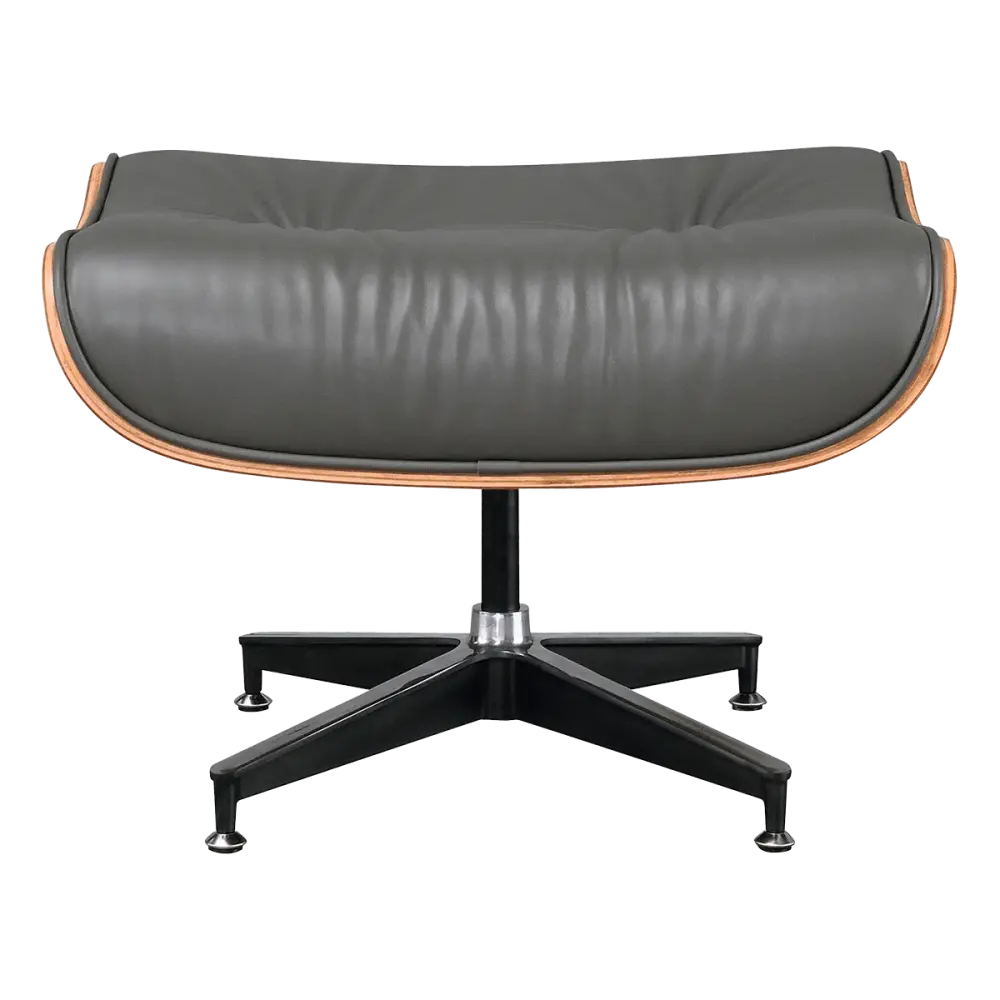 Cavel Lounge Chair Grijs Leer | Walnoot Schalen Cavel Lounge Chair Grijs Leer | Walnoot Schalen