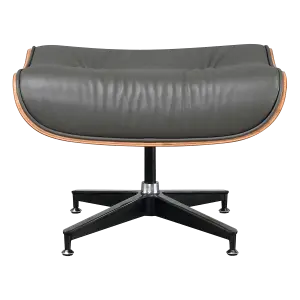 Cavel Lounge Chair Grijs Leer | Walnoot Schalen