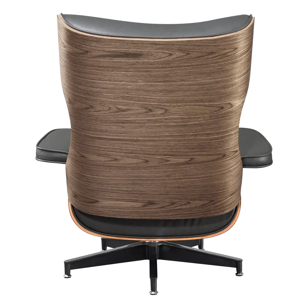 Cavel Lounge Chair Grijs Leer | Walnoot Schalen Cavel Lounge Chair Grijs Leer | Walnoot Schalen