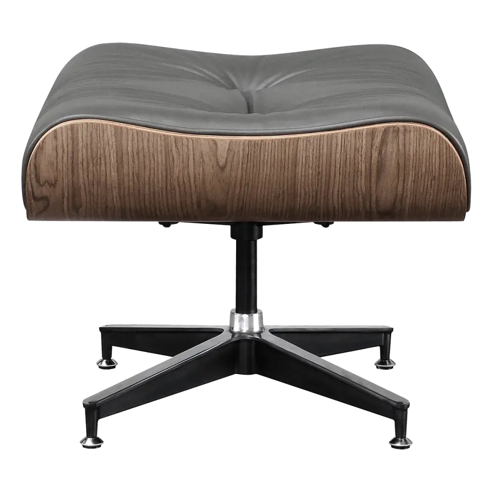 Cavel Lounge Chair Grijs Leer | Walnoot Schalen Cavel Lounge Chair Grijs Leer | Walnoot Schalen