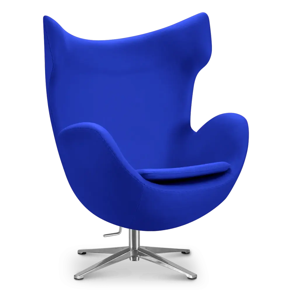 specificaties flag chair blauw kasjmier chrome onderstel