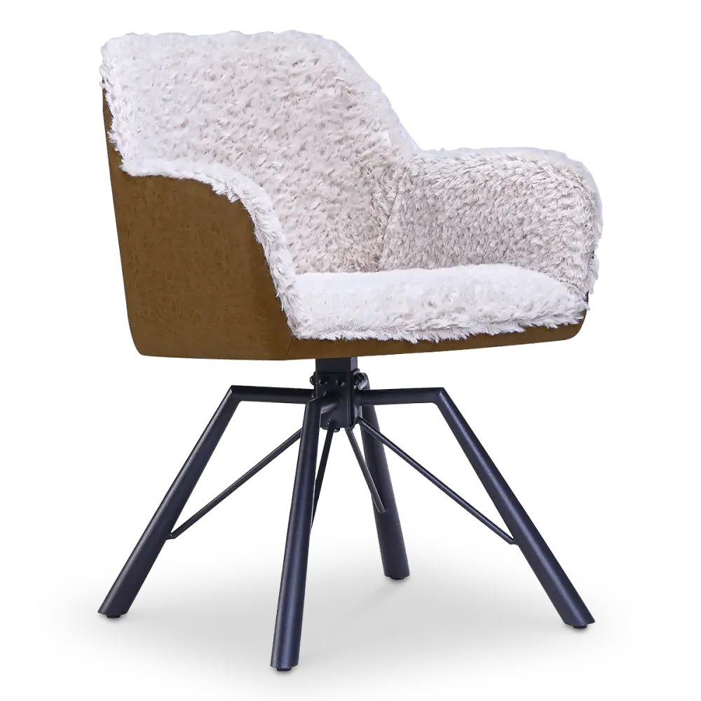 specificaties-nord-eetkamerstoel-zwarte finish-bruin sheepskin 
