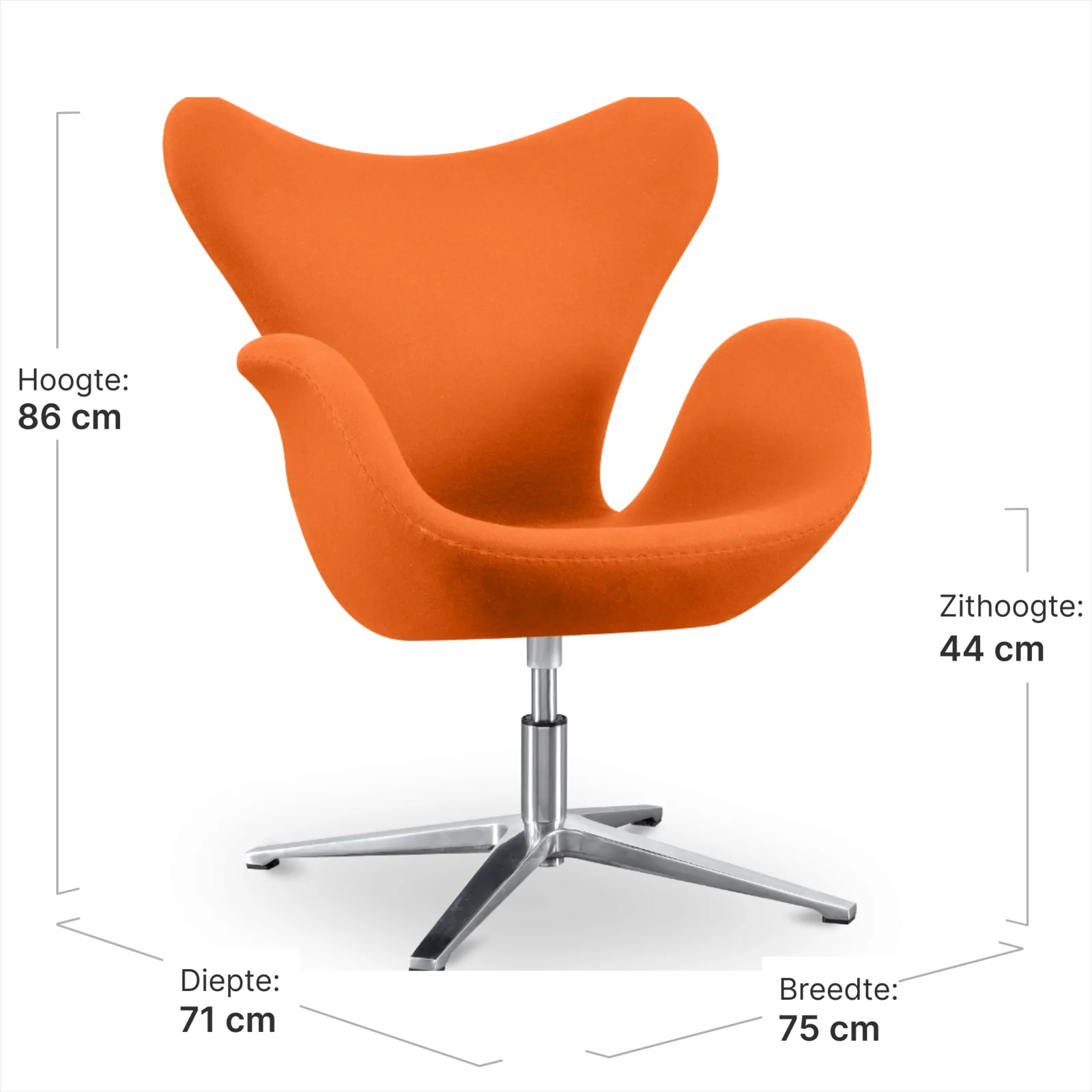Sean Chair Oranje Kasjmier