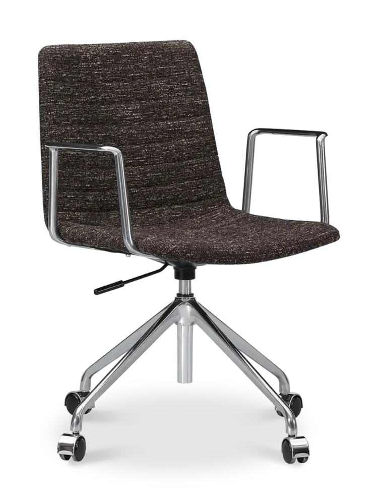 Cavel Lincoln Bureaustoel | Bruin OTE Stof | Chroom