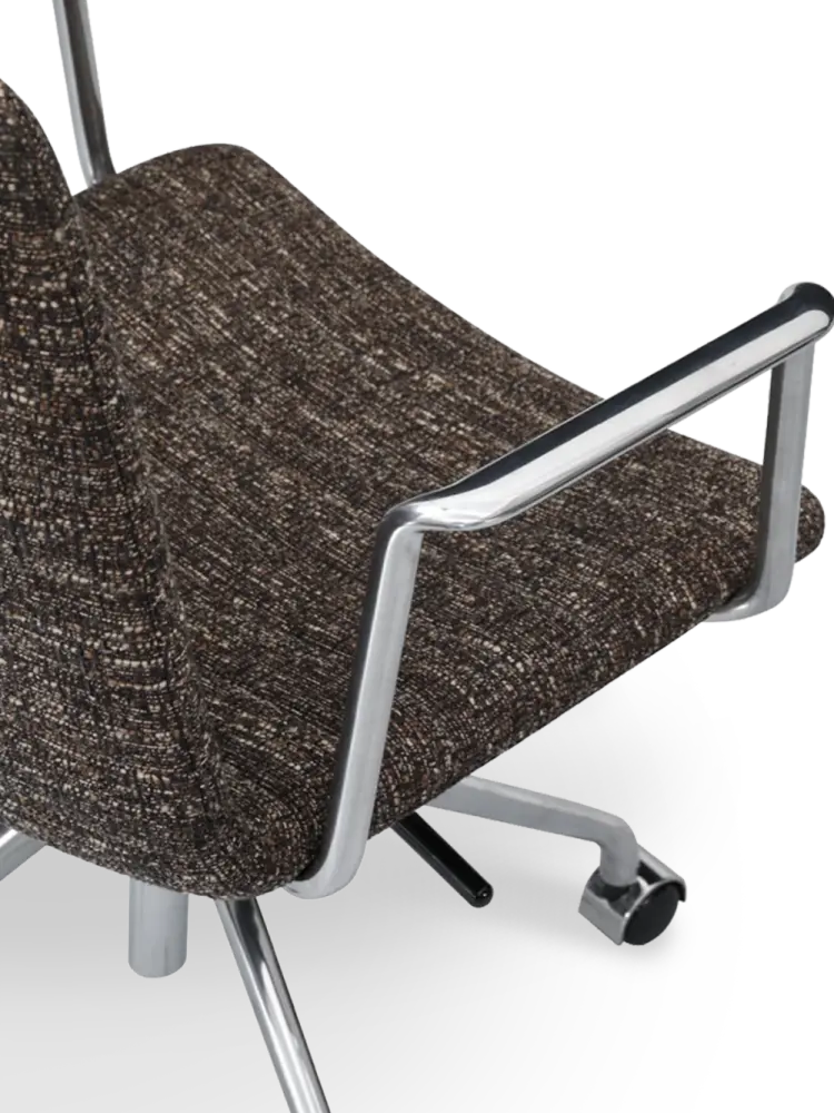 Cavel Lincoln Bureaustoel | Bruin OTE Stof | Chroom