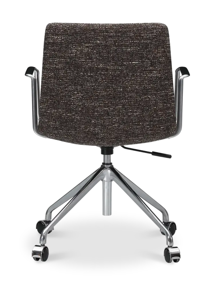 Cavel Lincoln Bureaustoel | Bruin OTE Stof | Chroom