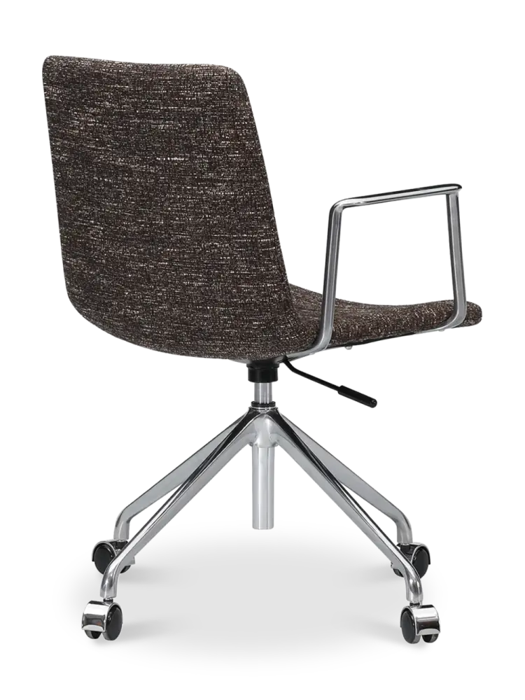 Cavel Lincoln Bureaustoel | Bruin OTE Stof | Chroom