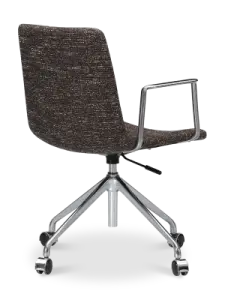 Cavel Lincoln Bureaustoel | Bruin OTE Stof | Chroom