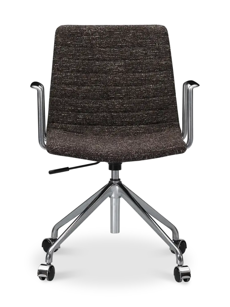Cavel Lincoln Bureaustoel | Bruin OTE Stof | Chroom