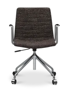Cavel Lincoln Bureaustoel | Bruin OTE Stof | Chroom