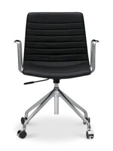 Cavel Lincoln Bureaustoel | Zwart PU Leer | Chroom