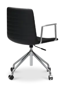 Cavel Lincoln Bureaustoel | Zwart PU Leer | Chroom