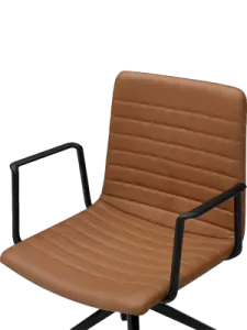 Cavel Lincoln Bureaustoel | Cognac PU Leer | Mat Zwart