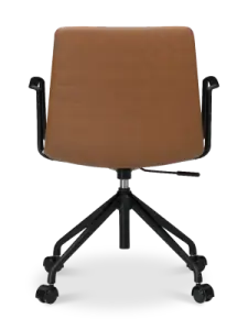 Cavel Lincoln Bureaustoel | Cognac PU Leer | Mat Zwart