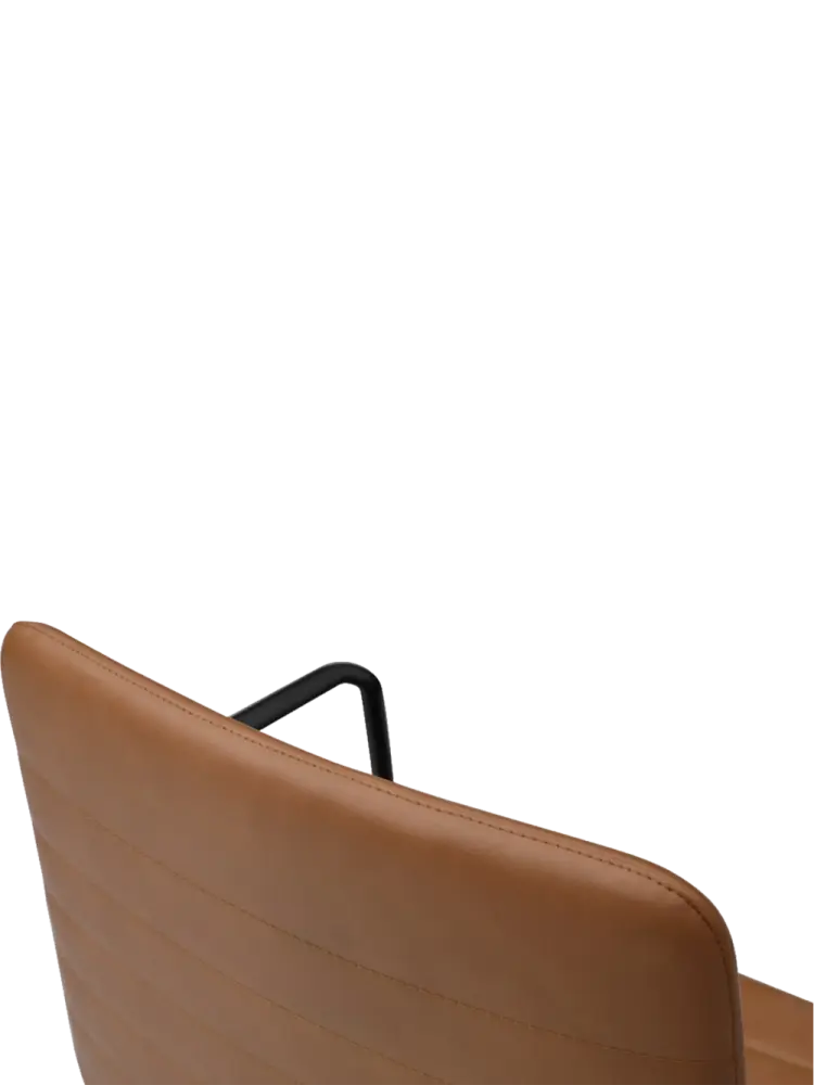 Cavel Lincoln Bureaustoel | Cognac PU Leer | Mat Zwart