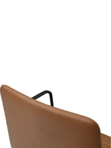 Cavel Lincoln Bureaustoel | Cognac PU Leer | Mat Zwart