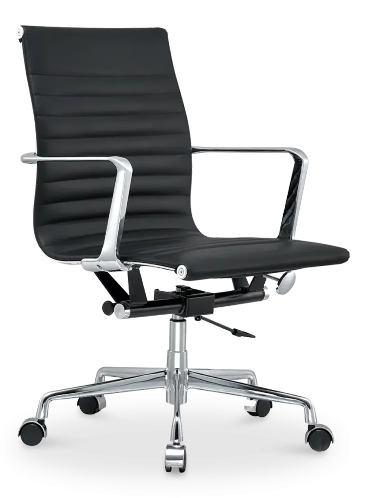 Artson Vergaderset Walnoot 280×90 + 6× CD 117 Zwart Leer