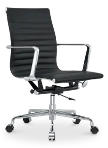 Artson Vergaderset Walnoot 280×90 + 6× CD 117 Zwart Leer