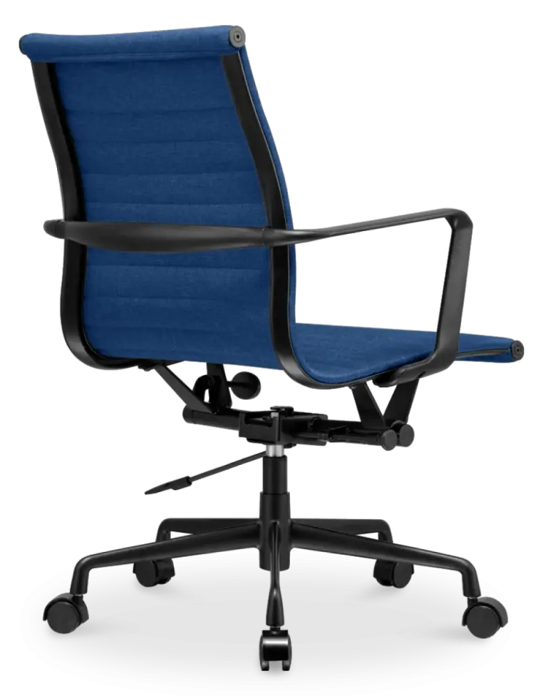 Cavel CD 117 Bureaustoel Blauw Linnen | Zwart Frame