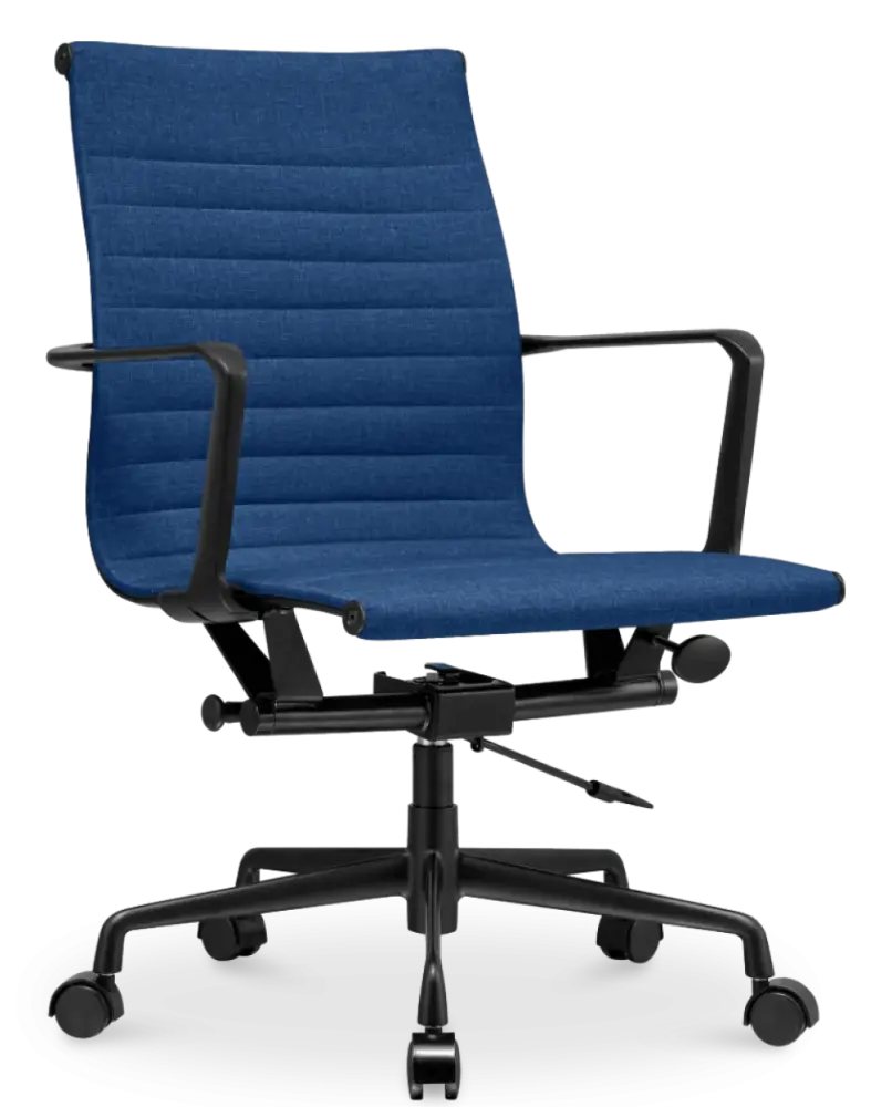 Cavel CD 117 Bureaustoel Blauw Linnen | Zwart Frame