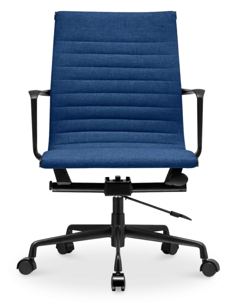 Cavel CD 117 Bureaustoel Blauw Linnen | Zwart Frame