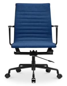 Cavel CD 117 Bureaustoel Blauw Linnen | Zwart Frame