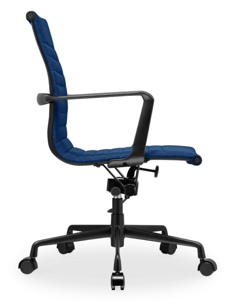 Cavel CD 117 Bureaustoel Blauw Linnen | Zwart Frame