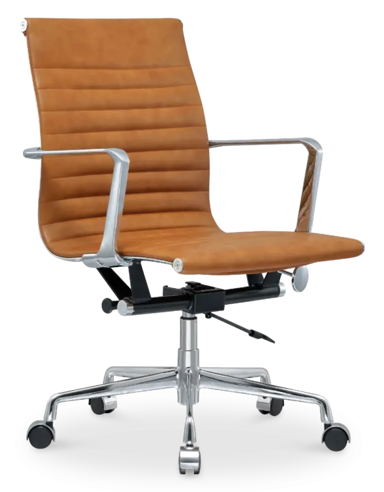 Cavel CD 117 Bureaustoel Cognac Leer Cavel CD 117 Bureaustoel Cognac Leer