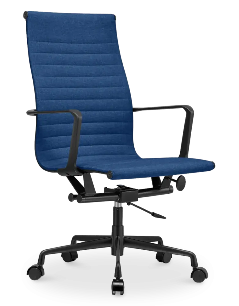 Cavel CD 119 Bureaustoel Blauw Linnen | Zwart Frame